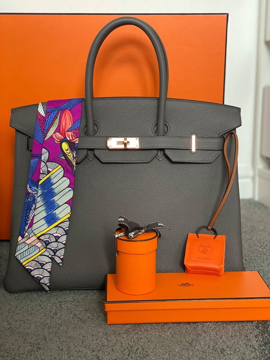 Hermès Birkin bag in Etain Togo leather with rose gold hardware from FSH Paris
