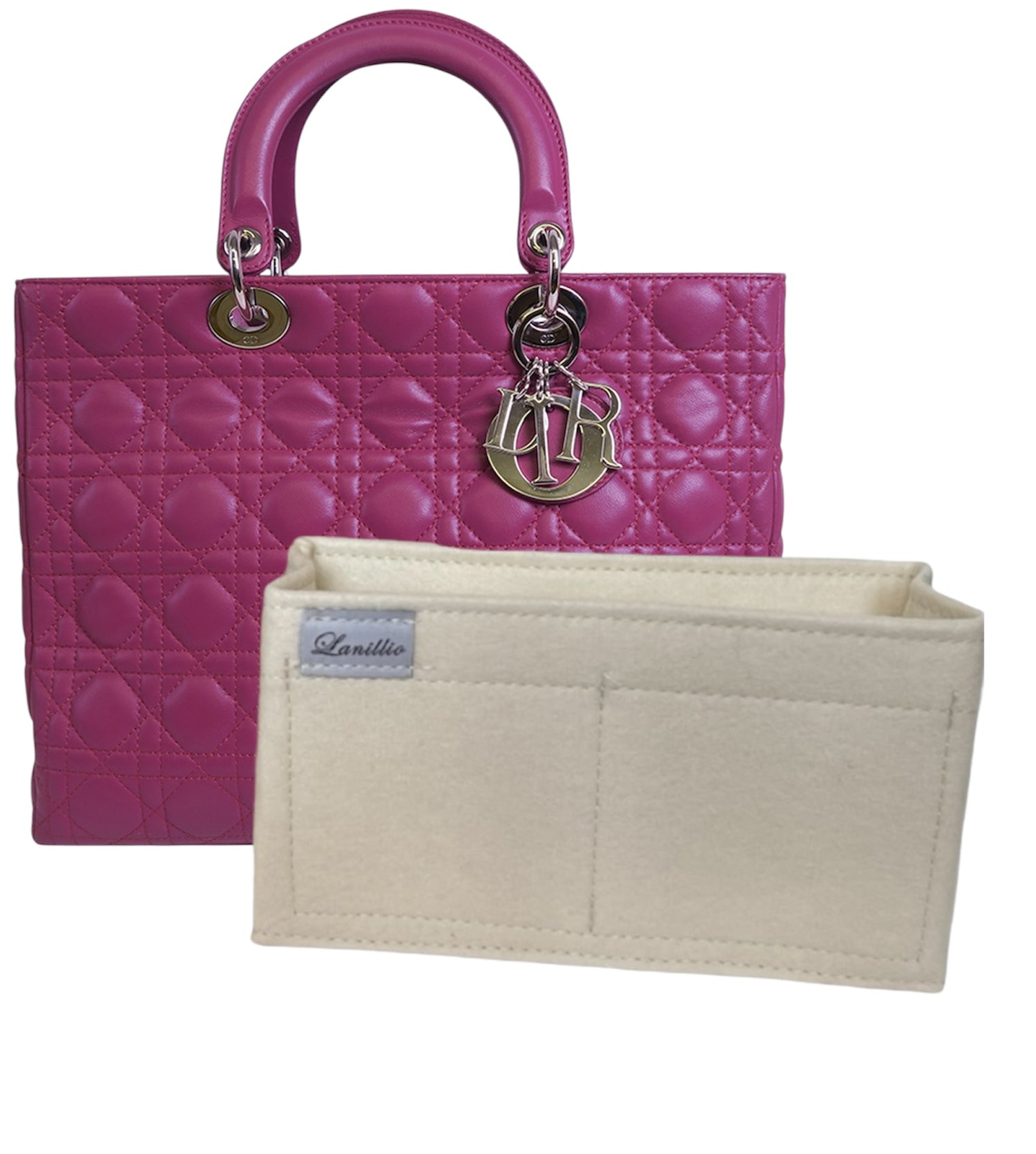 Cream Lanillio Liner fits Lady Dior bag
