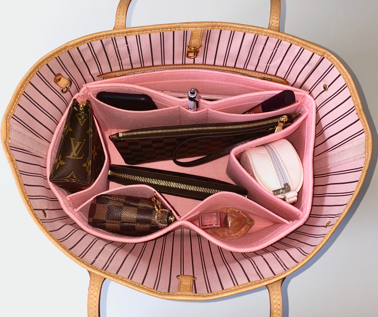 Rose Ballerine Neverfull MM with Light Pink Lanillio Liner